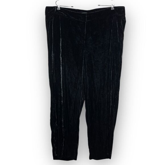 Talbots Black Crushed Velvet Wide Leg Pants Women’s Plus Size 20W - Picture 1 of 10